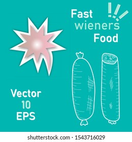Cute and funny sausage characters with human face showing different emotions, cartoon vector illustration isolated on white background.