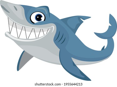 cute funny shark who smiles