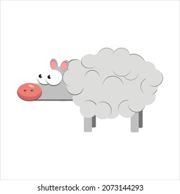 Cute funny sheep vector illustration, lamb character illustration