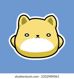 cute funny shiba inu doggy face cartoon sticker for children toys