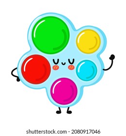 Cute funny simple dimple character. Vector hand drawn cartoon kawaii character illustration icon. Isolated on white background. Simple dimple character concept
