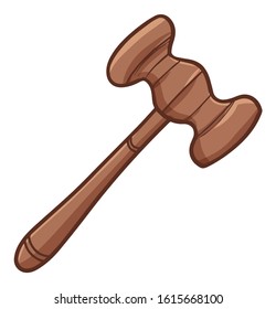 Cute and funny simple elegant hammer for judge in the court