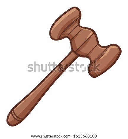 Cute and funny simple elegant hammer for judge in the court