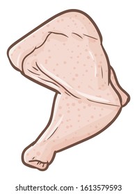 Cute and funny simple raw chicken thighs meat ready to be cooked