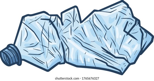 Cute and funny simple ruined blue plastic bottle