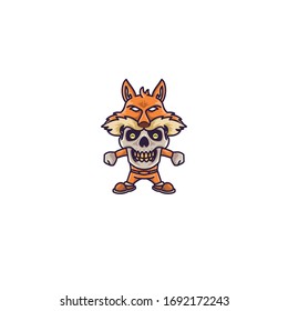 Cute Funny Skull Character Wearing Animal Headwear