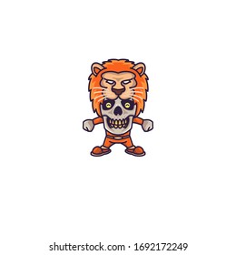 Cute Funny Skull Character Wearing Animal Headwear