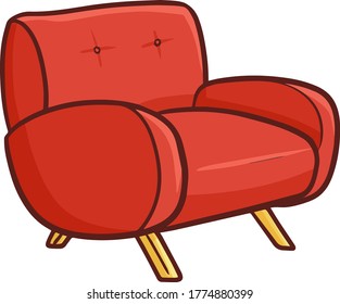 Pequeño sofá rojo lindo y divertido para el mobiliario interior