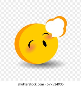 Cute funny smile asleep face. Vector illustration smile icon. Face emoji yellow icon. Smile cute funny emotion face on transparent background. Sleepy feelings, expression for message, sms.
