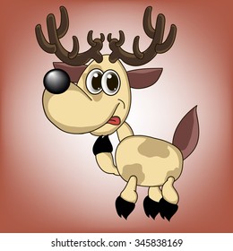 Cute funny smiling deer