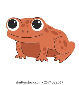 Cute funny smiling frog cartoon character vector illustration isolated on white background
