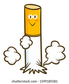 Cute Funny Smoke Character Smiling While Stock Vector (Royalty Free ...