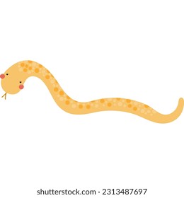 Cute funny snake cartoon character illustration. Hand drawn Scandinavian style flat design, isolated vector. Tropical animal, jungle wildlife, safari, nature, kids print element