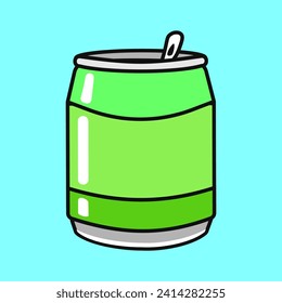Cute funny Soda. Vector hand drawn cartoon kawaii character illustration icon. Isolated on blue background. Happy Soda character concept