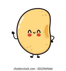 Cute funny soy character. Vector hand drawn cartoon kawaii character illustration icon. Isolated on white background. Soy character concept