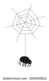 Cute funny spider. Halloween drawing vector for card, poster or background.  