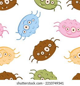 Cute funny spider vector seamless pattern. Halloween texture for fabric, wrapping paper, textile.