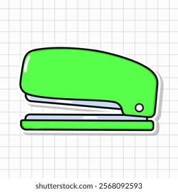 Cute funny Stapler sticker. Vector hand drawn cartoon kawaii character illustration icon. Isolated on background. Stapler card character concept