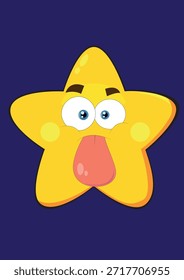 cute funny star expression face vector artwork