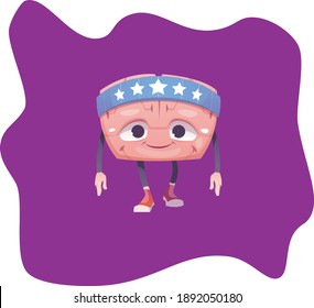 
cute funny sticker with funny character on colored background