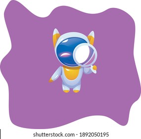 
cute funny sticker with funny character on colored background