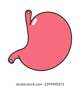 Cute funny Stomach character. Vector hand drawn traditional cartoon vintage, retro, kawaii character illustration icon. Isolated on white background. Stomach character concept