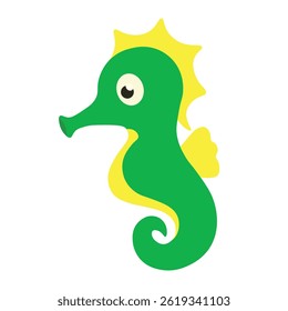 Cute and funny stylized seahorse
