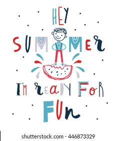 Cute and funny summer poster.