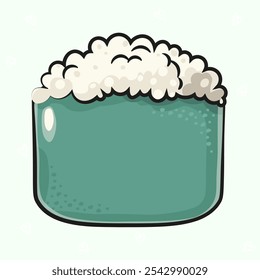 Cute funny Sushi. Vector hand drawn cartoon kawaii character illustration icon. Isolated on green background. Sushi character concept