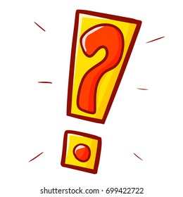 Cute and funny symbol: exclamation mark with question mark inside - vector.