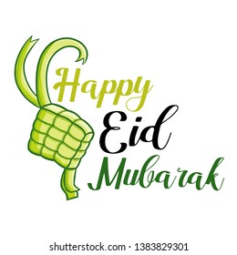 Cute and funny symbol for "Happy Eid Mubarak" greeting