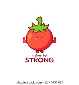 Carácter gracioso de tomate. Icono de ilustración de personaje de mascota de dibujos hechos a mano por vectores. Aislado sobre fondo blanco.