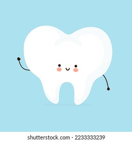 Cute funny Tooth character. Vector hand drawn cartoon kawaii character illustration icon. Isolated on white background. Tooth character concept