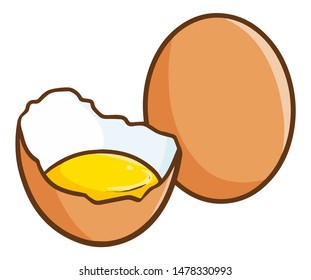 Cute and funny two eggs ready to used for cooking