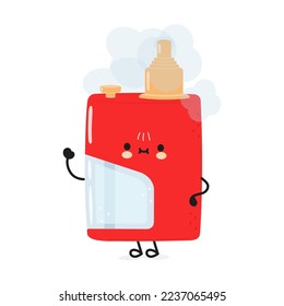 Feine, lustige, blumige Hand Charakter. Vektorhandgezeichnete Cartoons kawaii Zeichentricksymbol. Einzeln auf weißem Hintergrund. Happy-Vapy-Zeichenkonzept