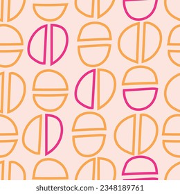 Cute and funny vector seamless pattern with linear shapes. Childish modern doodle wallpaper