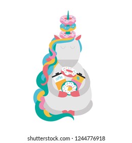 Cute funny vector unicorn illustration