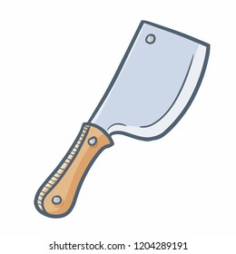 Cute and funny vintage machete - vector