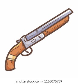 Cute And Funny Vintage Shotgun - Vector