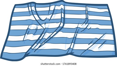 Cute and funny white blue stripes beach towel for vacation