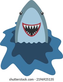 cute funny white shark with a face