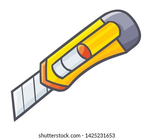 Cute and funny yellow cutter for school or office supplies