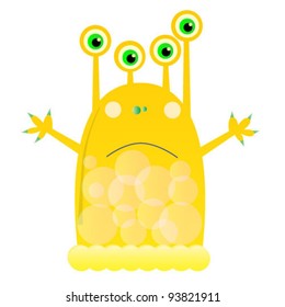 cute funny yellow monster. vector illustration