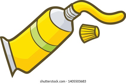 Cute And Funny Yellow Paint Tube For Painting