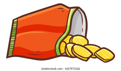 Cute and funny yummy potatoes snack packaging