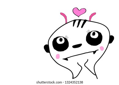 cute ,funny,lovely monster doodle hand draw design vector eps.10