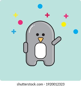 vector pingüino simple lindo y divertido