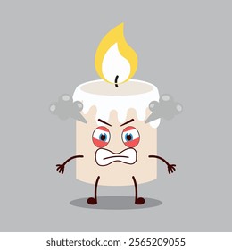 cute furious expression of candle cartoon character
