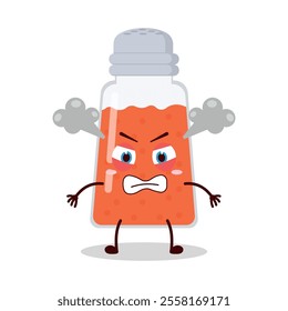 cute furious expression of chili powder cartoon character
