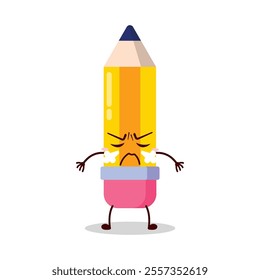 cute furious expression of pencil cartoon character